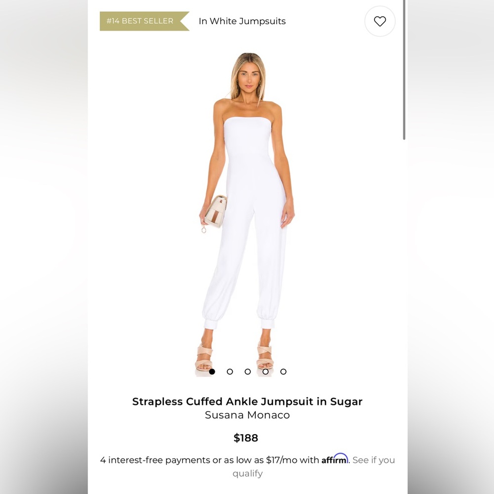 Susana Monaco White Strapless Jumpsuit